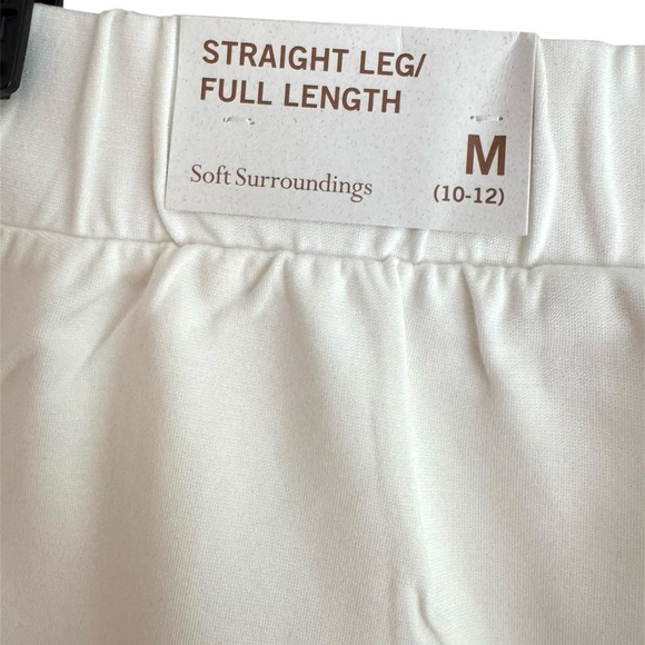 NWT Soft Surroundings White Straight Leg Pull-On Leggings Mid-Rise Pants Medium - Picture 2 of 10